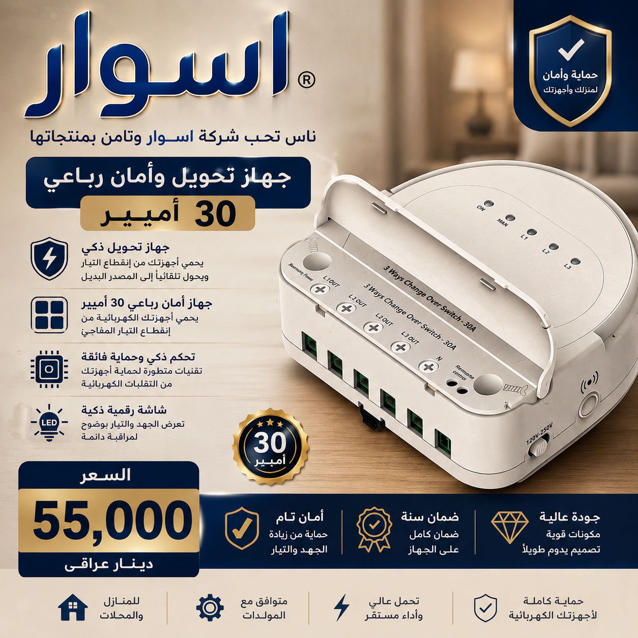 جهاز تحويل وامان رباعي